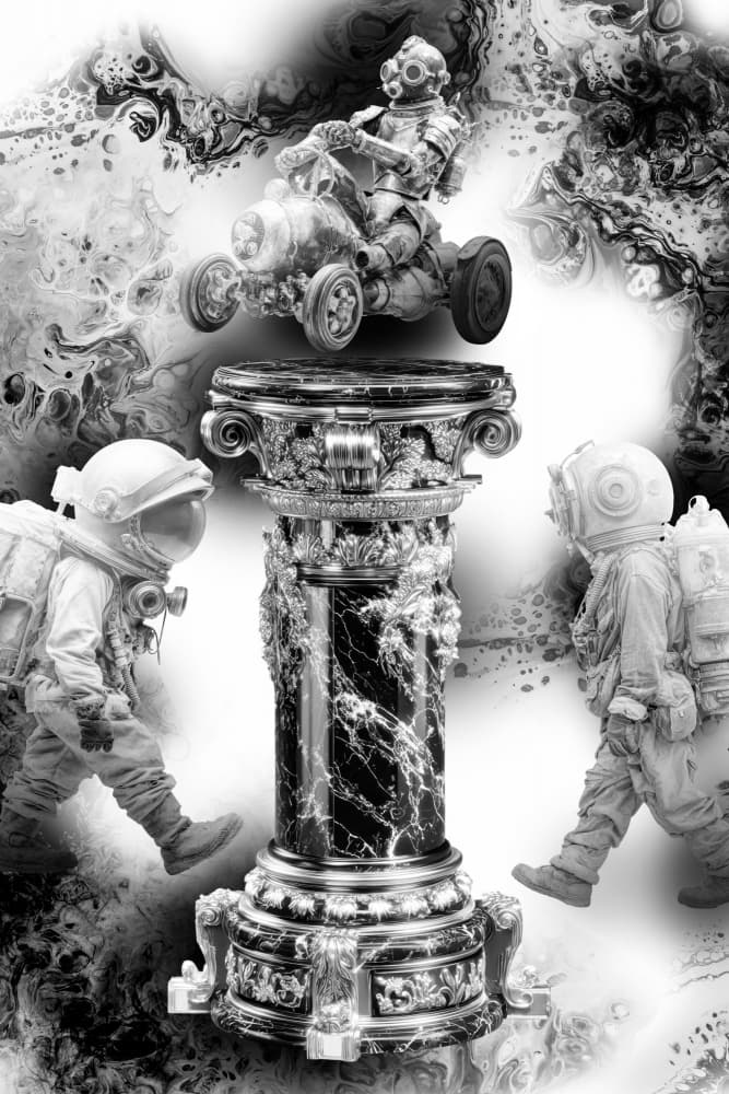 Vintage Future Explorers by Rafal Kulik — canvas wall art