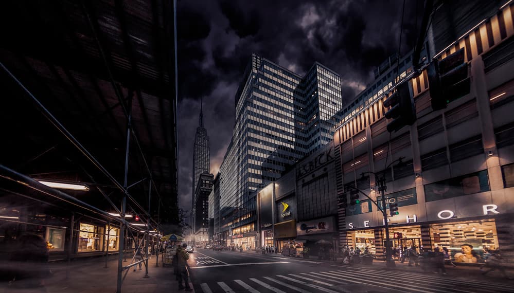 Dramatic City Night by Jackson Carvalho — canvas wall art
