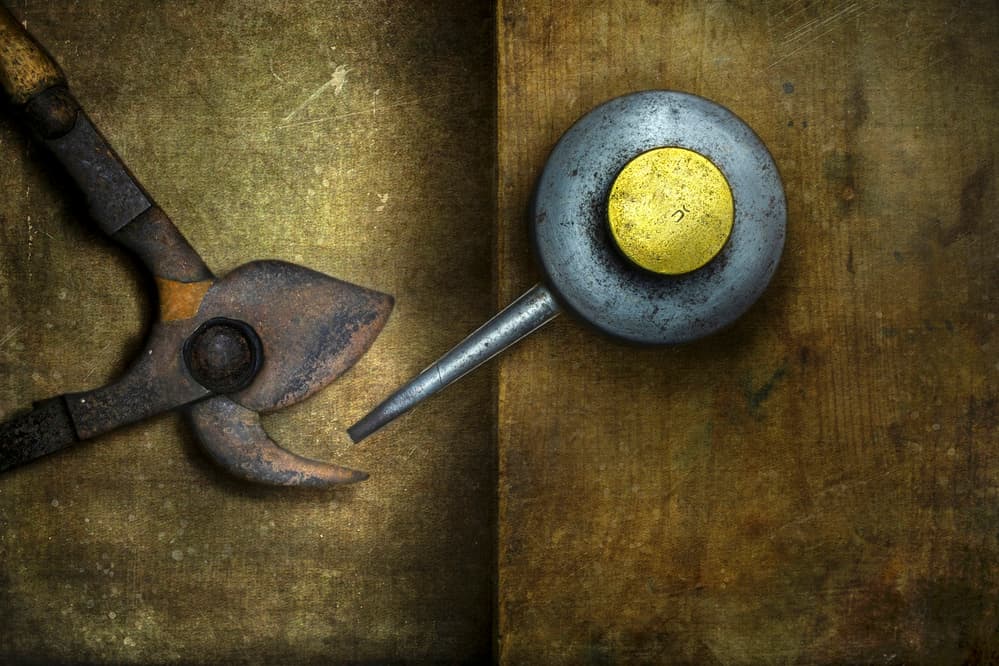 Rusty Workshop Tools by Christian MARCEL — canvas wall art