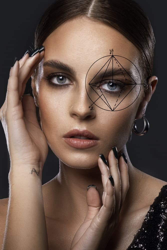 Geometric Beauty Portrait by Farid Kazamil — canvas wall art