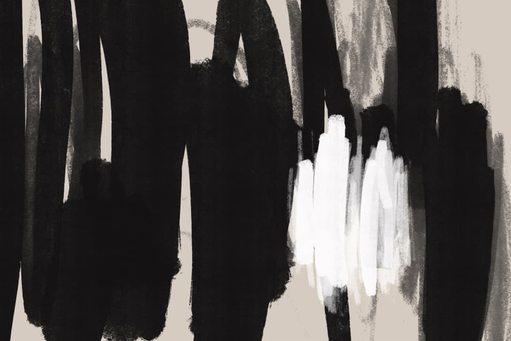 Expressive Black and White Brushstrokes by uplusmestudio — canvas wall art
