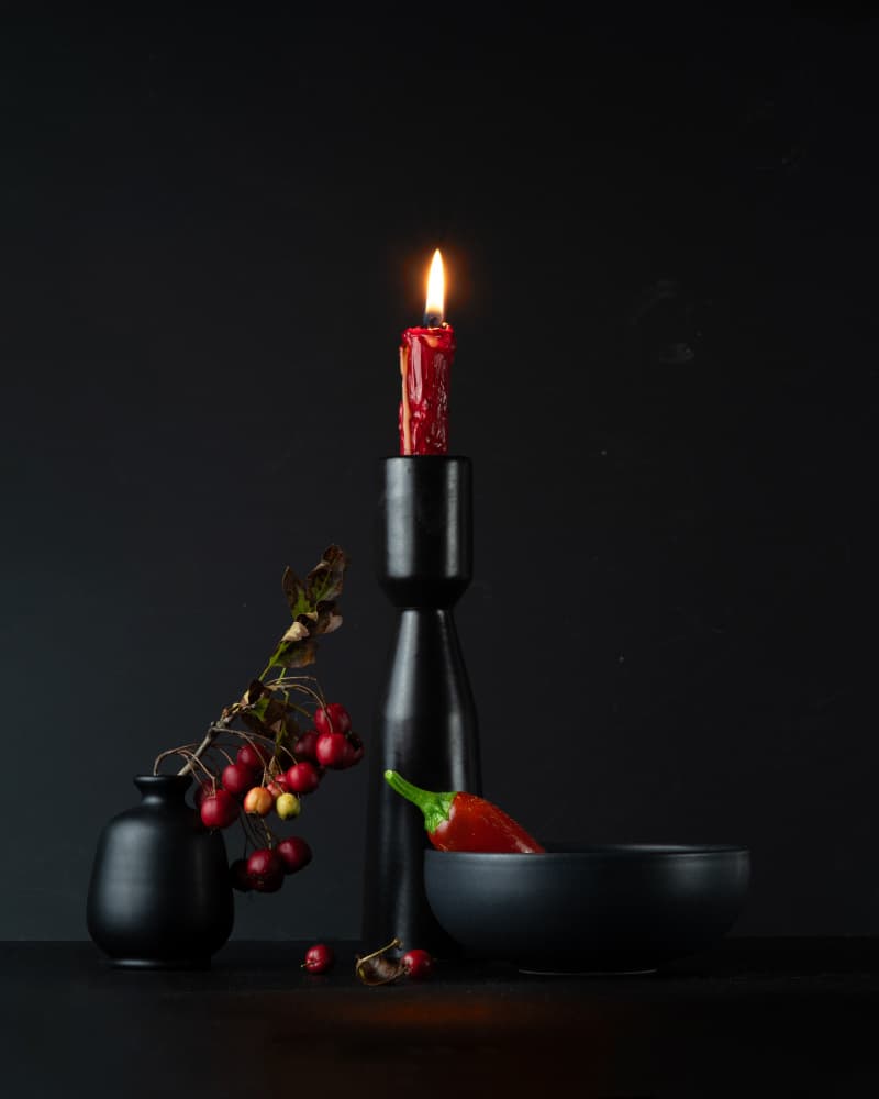 Moody Red Still Life by FranzStaab — canvas wall art