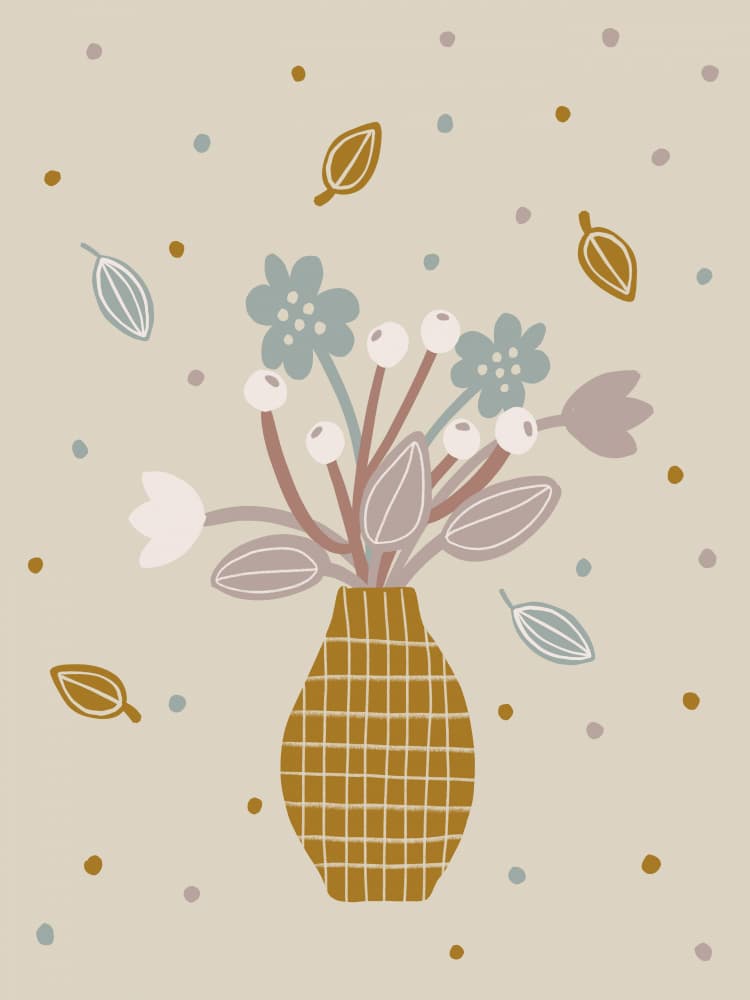 Autumn Floral Vase by Menina Lisboa — canvas wall art