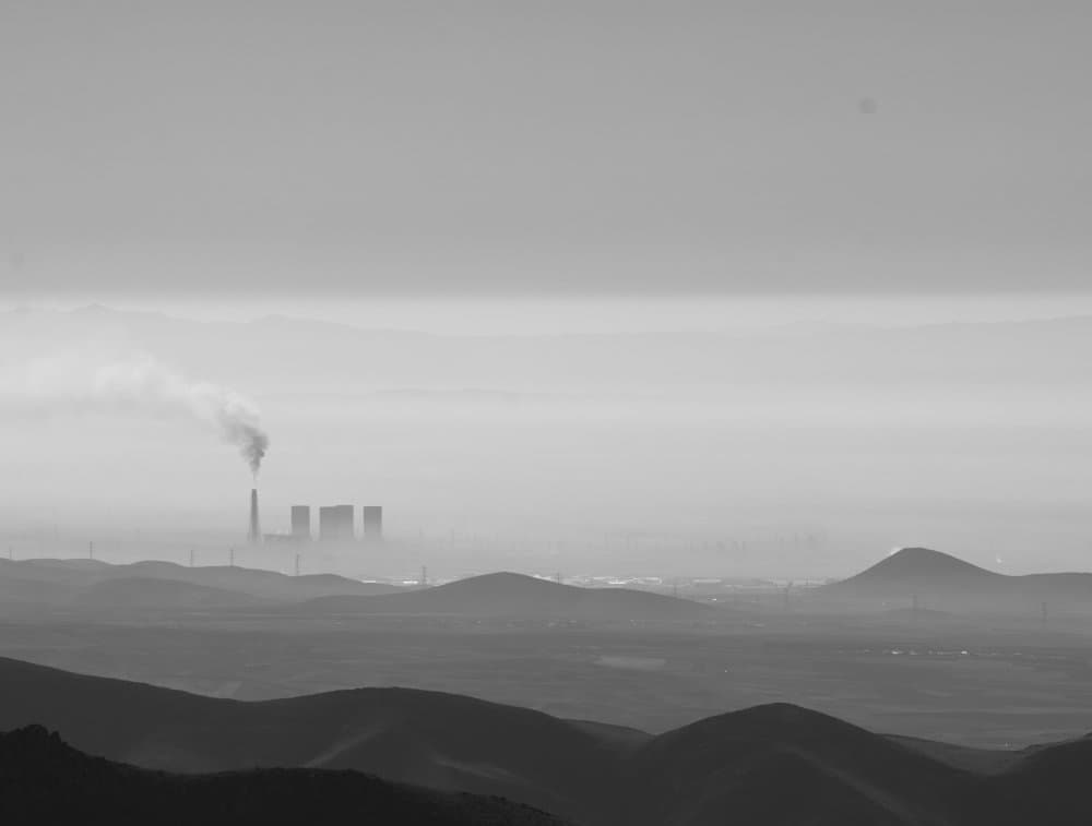 Industrial Mountain Haze by Saba Noori — canvas wall art