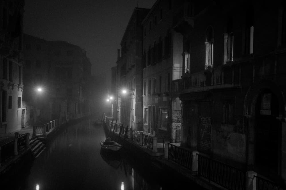 Venice Fog Night by Flavio Bertazzi — canvas wall art