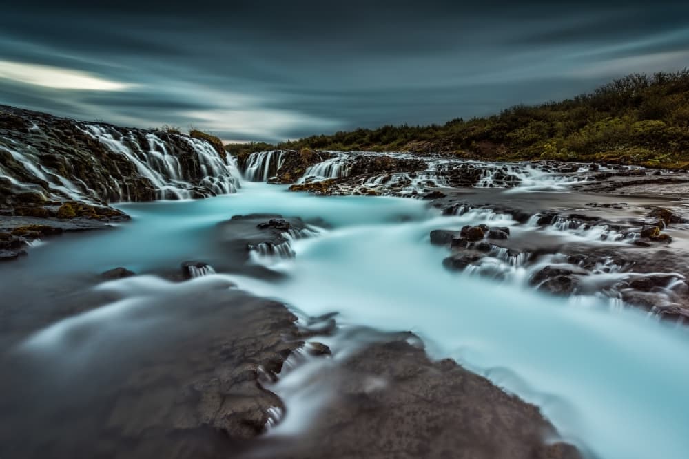 Ethereal Blue Waterfall by Raymond Hoffmann — canvas wall art