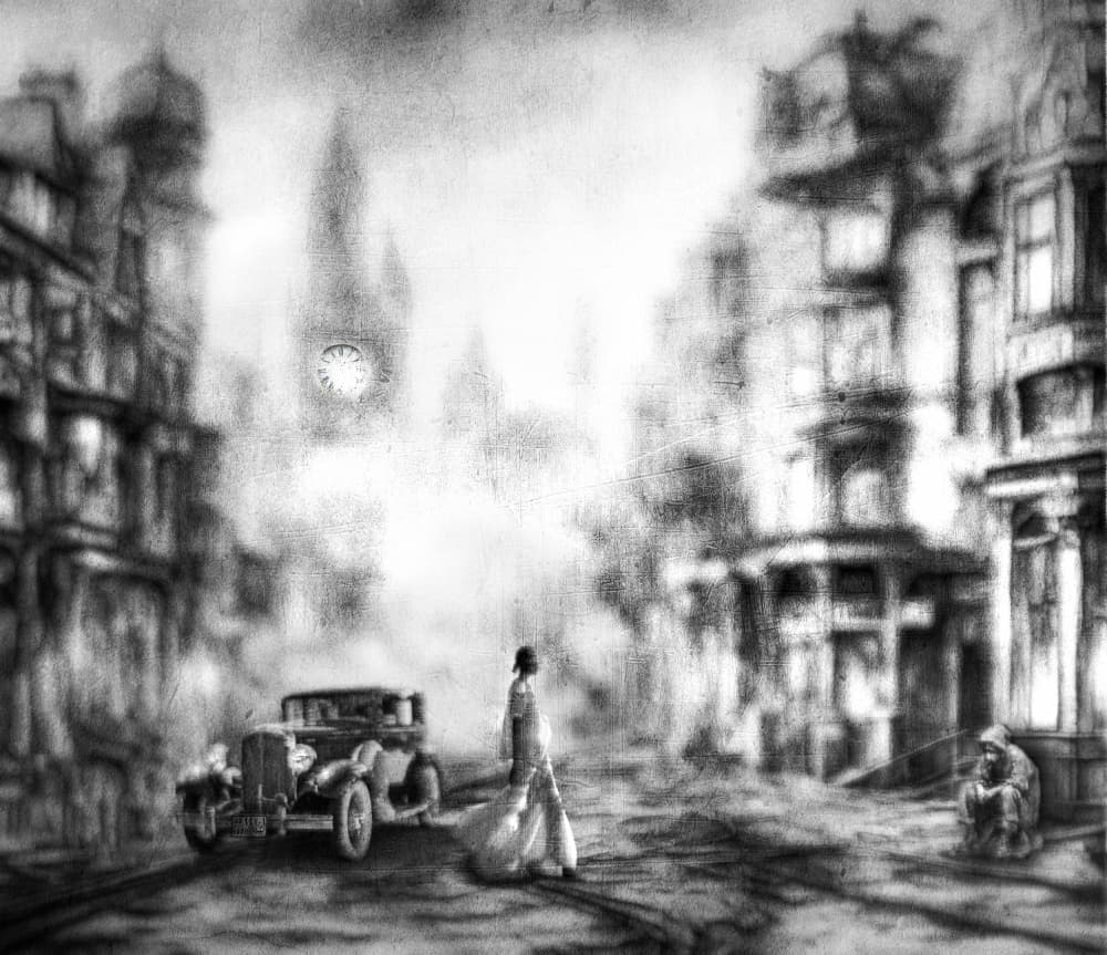Lone Woman Old City by Amer Jassim — canvas wall art