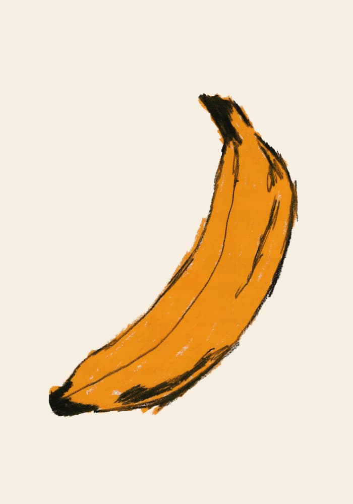 Vibrant Banana Sketch by Studio JKN — canvas wall art