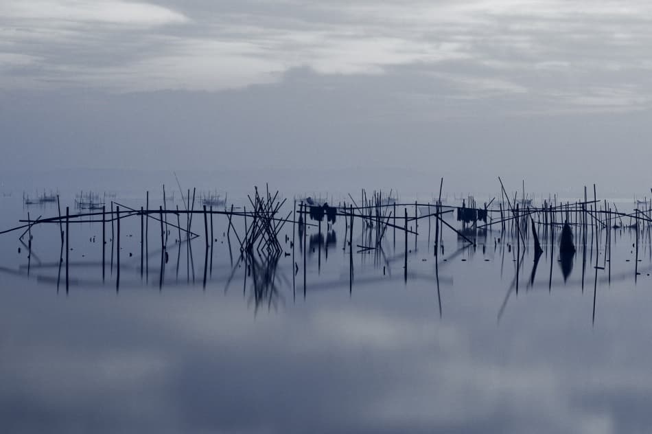 Misty Blue Reflections by Kouji Tomihisa — canvas wall art