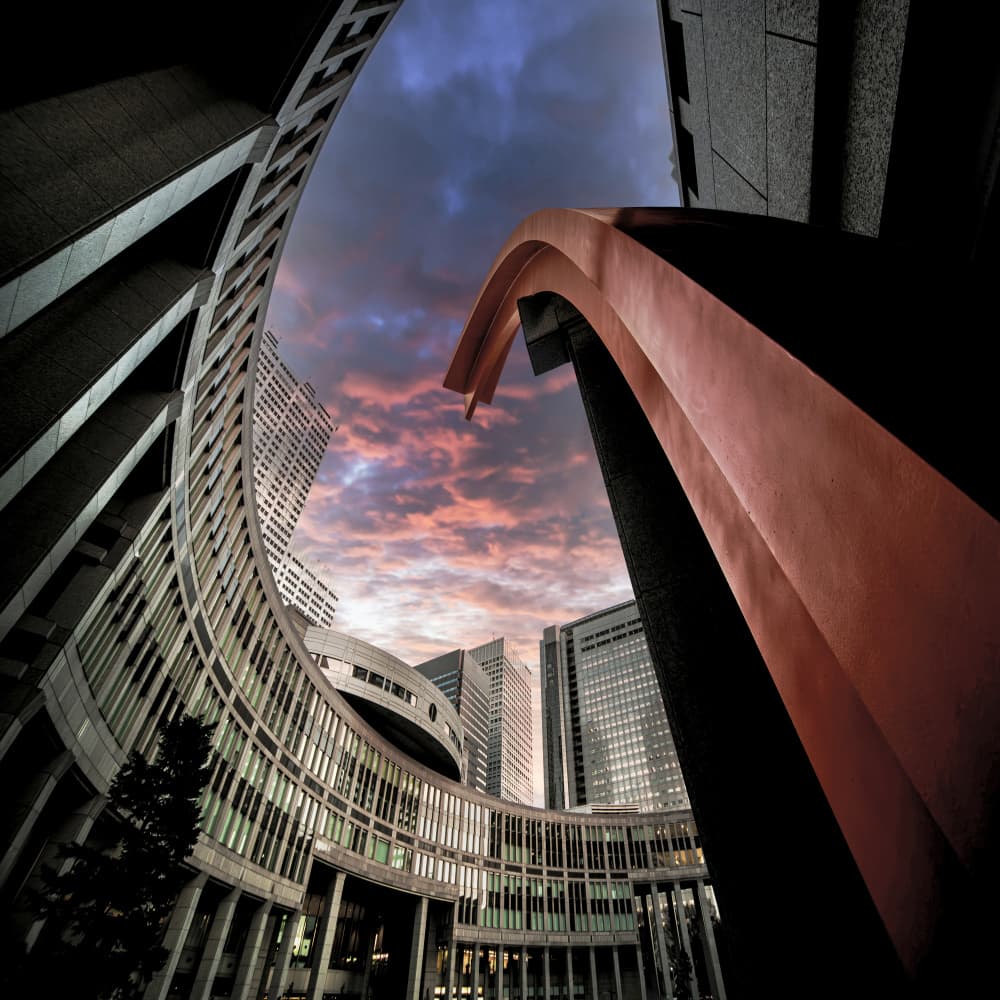 Urban Curves Sunset Sky by Keisuke Togawa — canvas wall art
