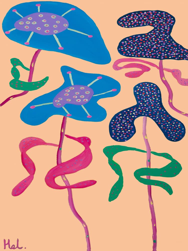 Whimsical Abstract Blooms by Helen Joynson — canvas wall art