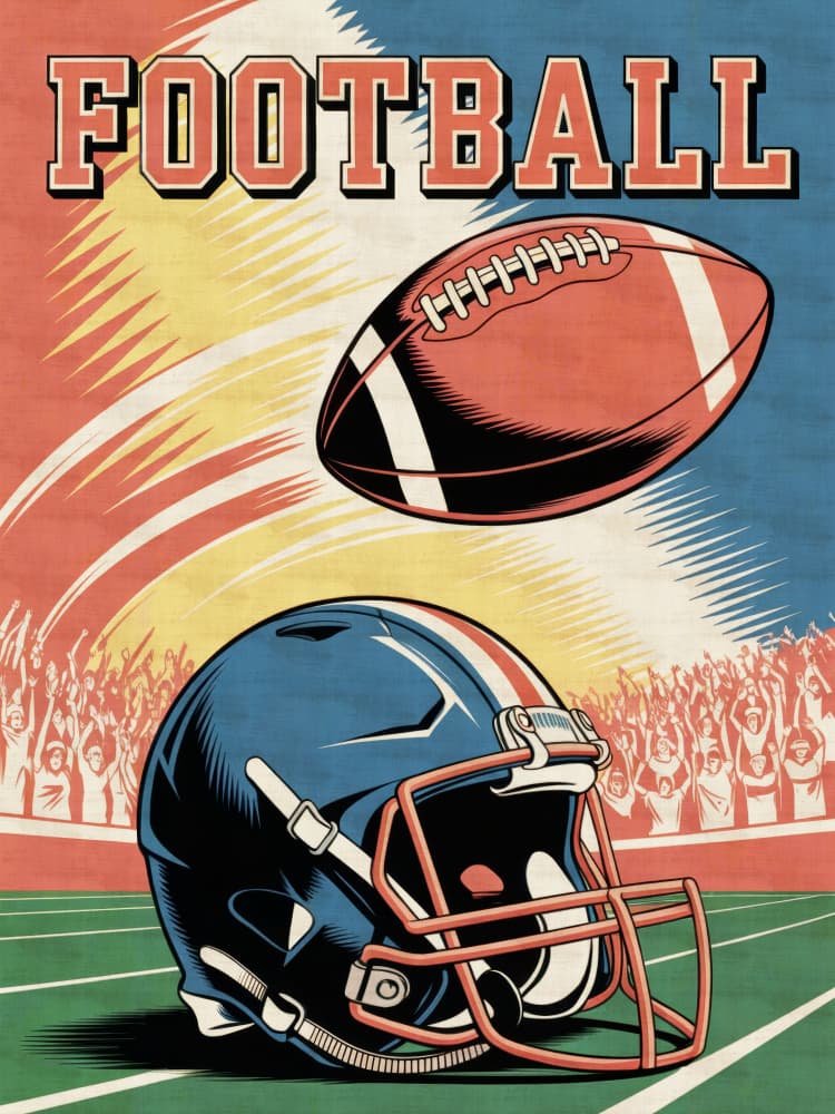 Retro Football Game Day by Andreas Magnusson — canvas wall art