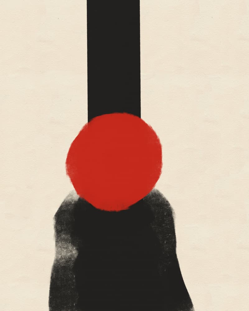 Red Circle Silhouette by Deepthi s — canvas wall art