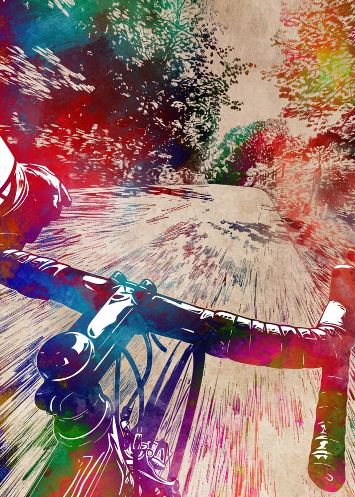 Colorful Bike Ride by Justyna Jaszke — canvas wall art