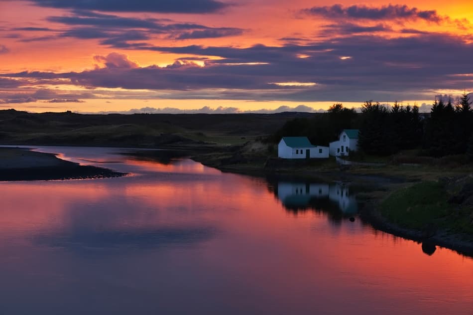 Sunset River Reflection by Bragi Ingibergsson - BRIN — canvas wall art