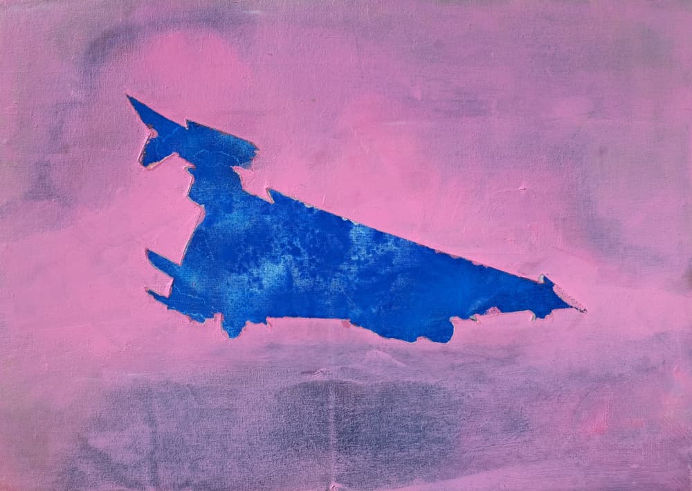 Abstract Blue Form by Joshua Hoskins — canvas wall art