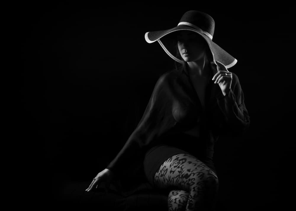 Mysterious Woman Hat by Thierry Lagandré (Transgressed Light) — canvas wall art