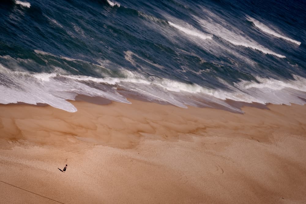 Aerial Beach Wanderer by Vito Muolo — canvas wall art