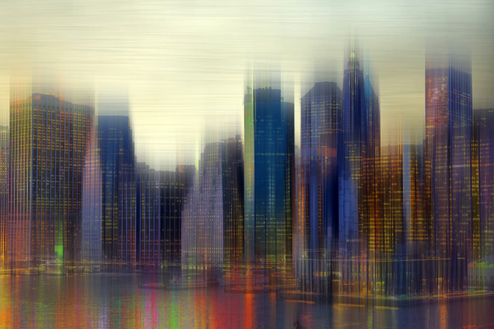 Blurred City Lights by Krisztina Lacz — canvas wall art