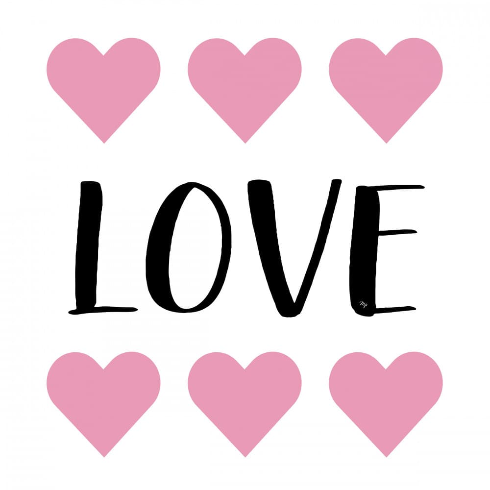Love Pink Hearts by Martina — canvas wall art