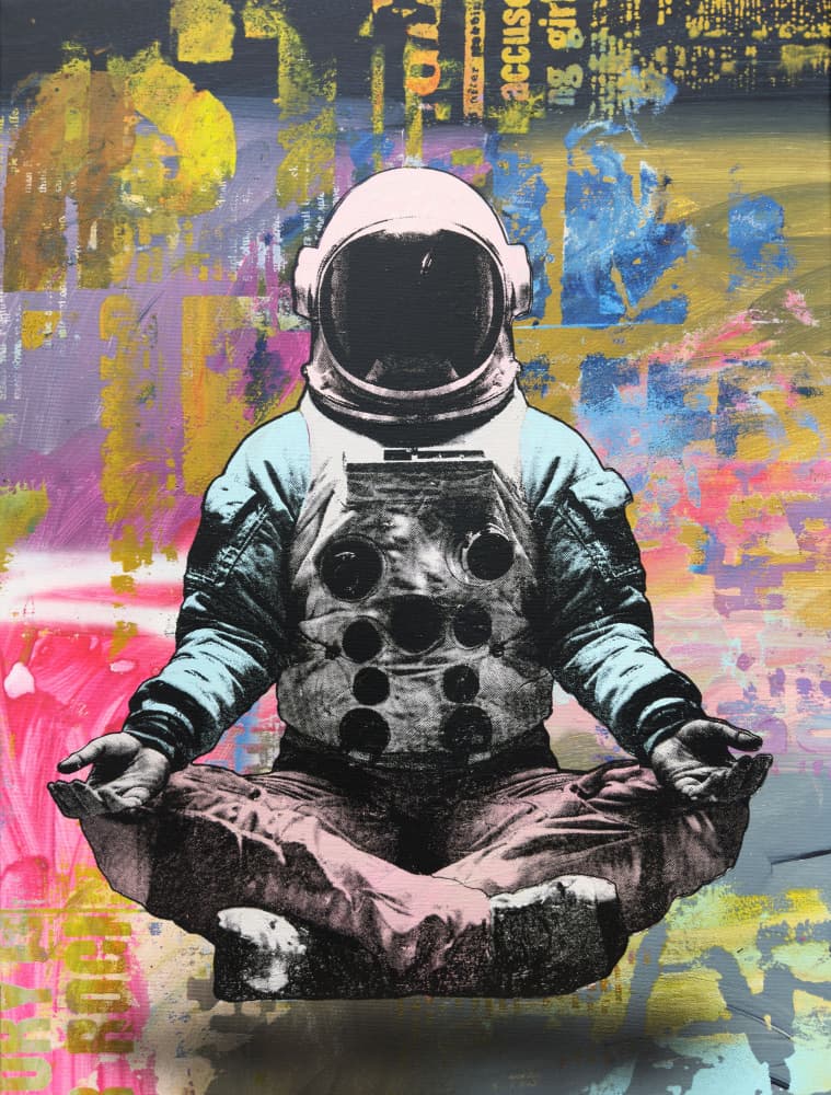 Cosmic Zen Astronaut by Микола Курилюк — canvas wall art