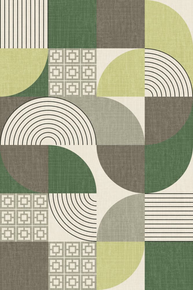 Mid Century Green Geometry by Alexandra Weise — canvas wall art