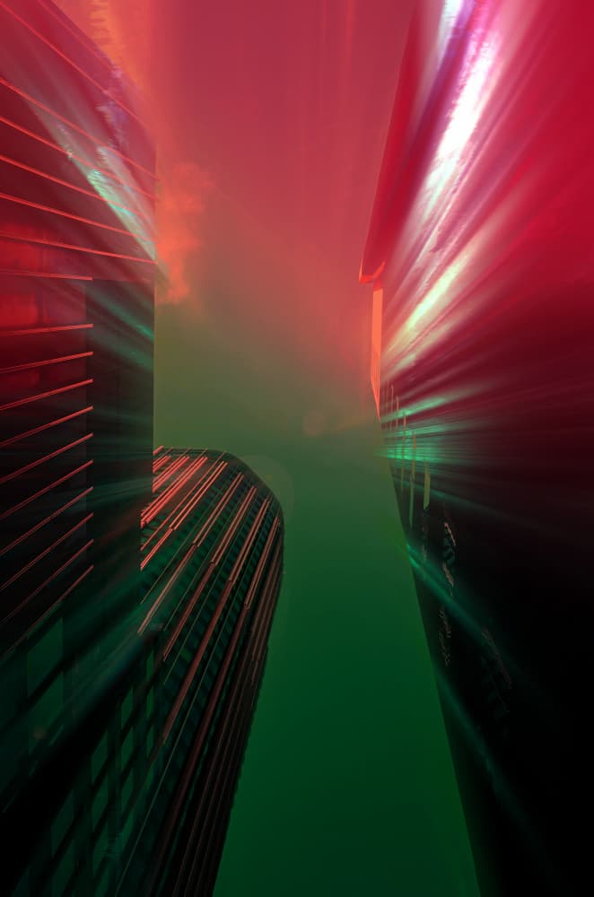 Vibrant City Glow by Chris Hamilton — canvas wall art