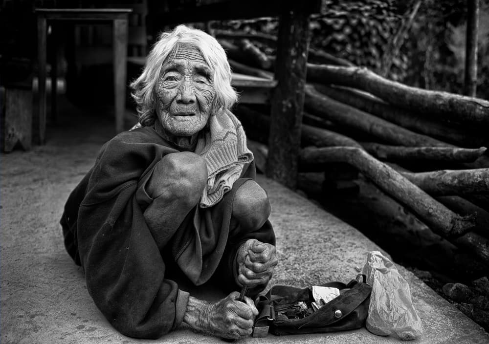 Elderly Woman's Gaze by Izidor Gasperlin — canvas wall art