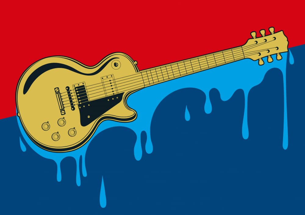 Dripping Electric Guitar by Carlo Kaminski — canvas wall art