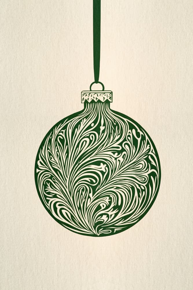 Olive Green Christmas Bauble by Pictufy Studio — canvas wall art