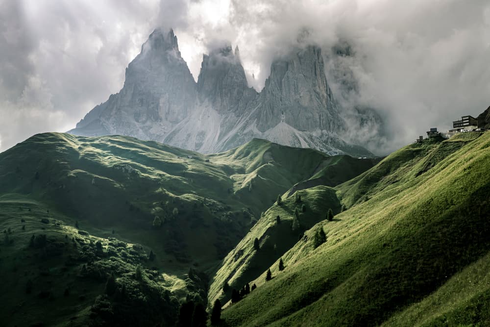Majestic Dolomite Peaks by Valentinos Loucaides — canvas wall art