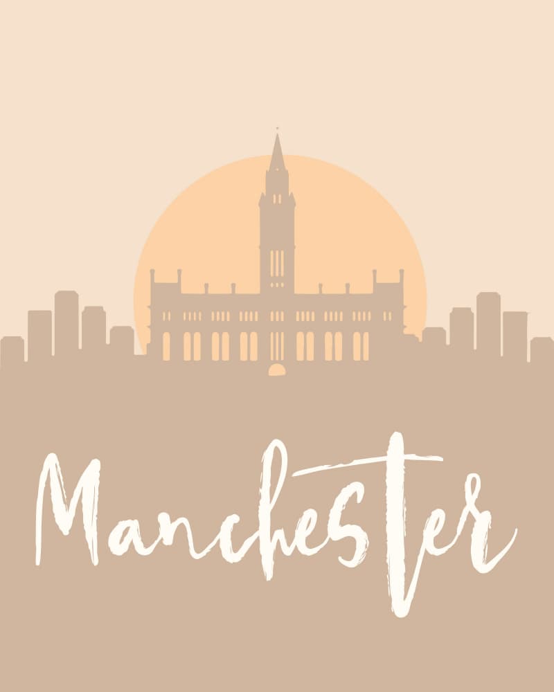 Manchester Sunset Silhouette by Emiliano Deificus — canvas wall art