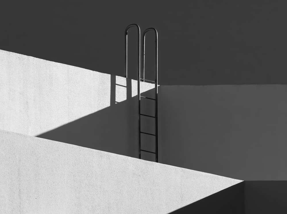 Geometric Ladder Shadows by Jacqueline Hammer — canvas wall art
