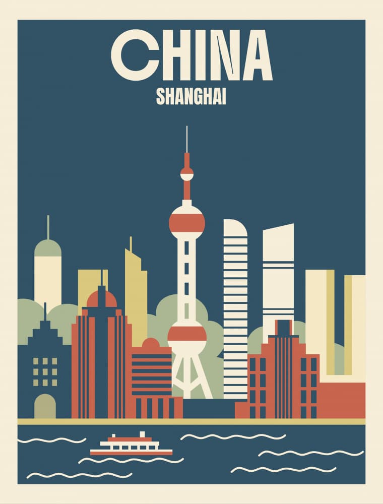 Shanghai City Skyline by Marika Barsrsind β canvas wall art