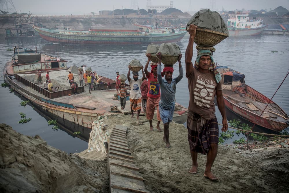 River Sand Laborers by Elena Molina — canvas wall art