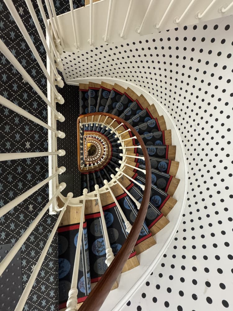 Elegant Spiral Staircase by KIMIO KOBAYASHI — canvas wall art