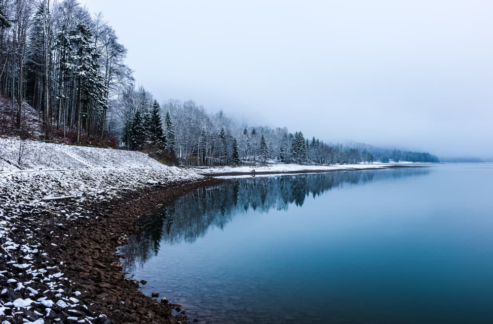 Calm Winter Reflection by Andreas Agazzi — canvas wall art