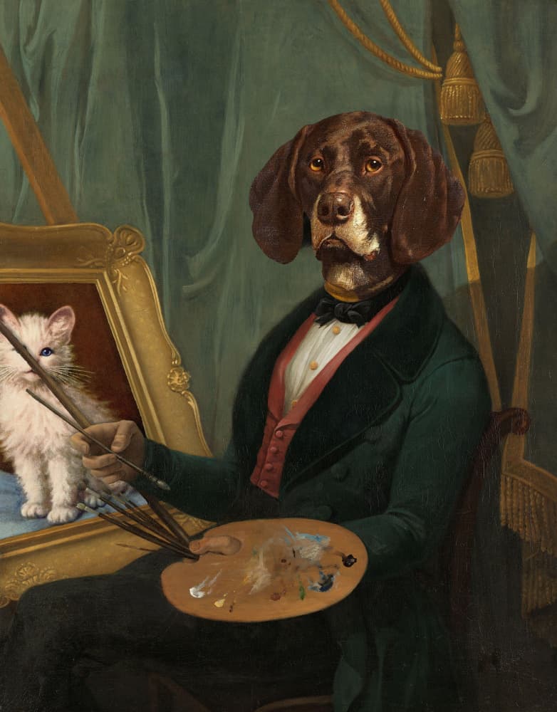 The Canine Artist by Marja van den Hurk — canvas wall art
