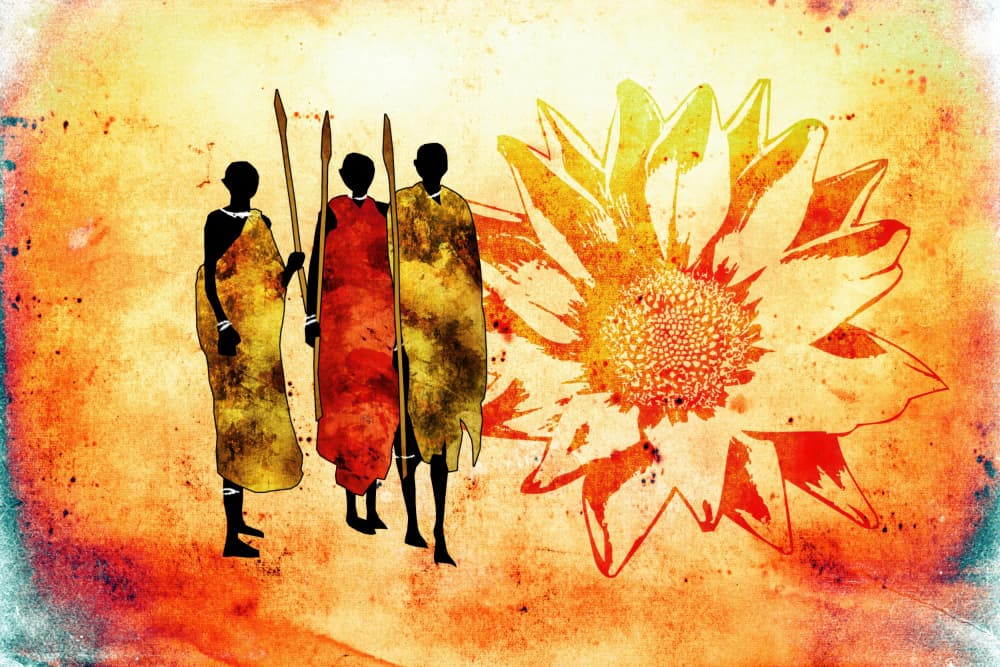 African Spears and Bloom by Rafal Kulik — canvas wall art