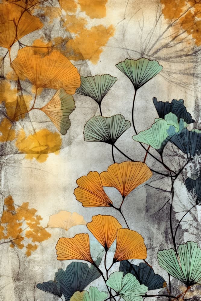Autumn Ginkgo Leaves by Justyna Jaszke — canvas wall art