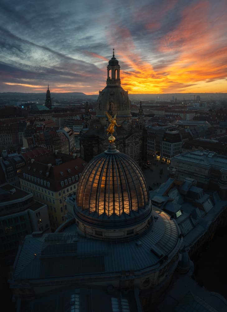 Dresden Sunset Cityscape by Remo Daut — canvas wall art