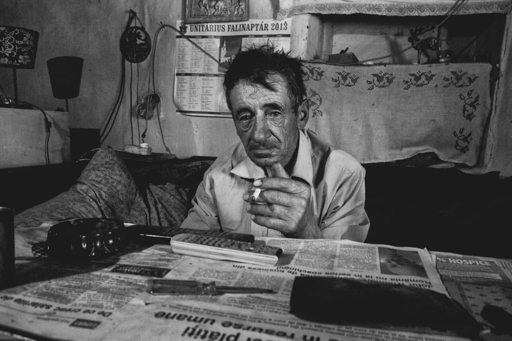 Pensive Old Man Smoking by Zoran Toldi (EFIAP AZSF) — canvas wall art