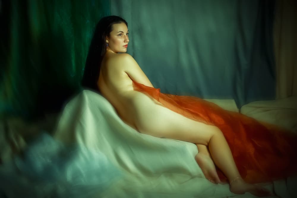 Classical Reclining Nude by Hardik Pandya — canvas wall art