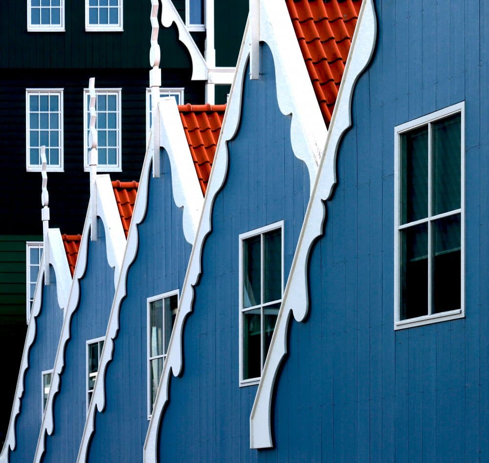 Colorful Gabled Homes by Hans-Wolfgang Hawerkamp — canvas wall art