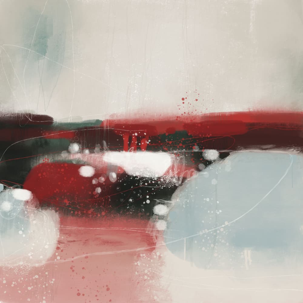 Red Horizon Abstract by MANSI SAXENA — canvas wall art