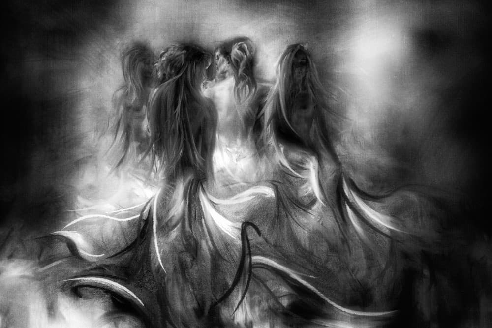 Ethereal Dancing Figures by Charlaine Gerber — canvas wall art