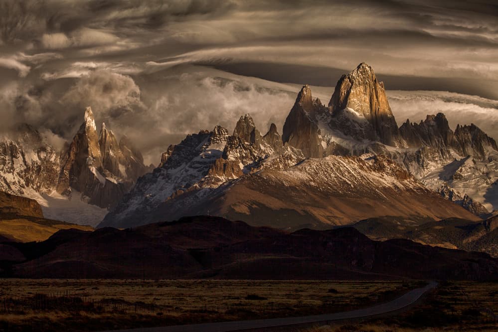 Dramatic Golden Peaks by Peter Svoboda MQEP — canvas wall art
