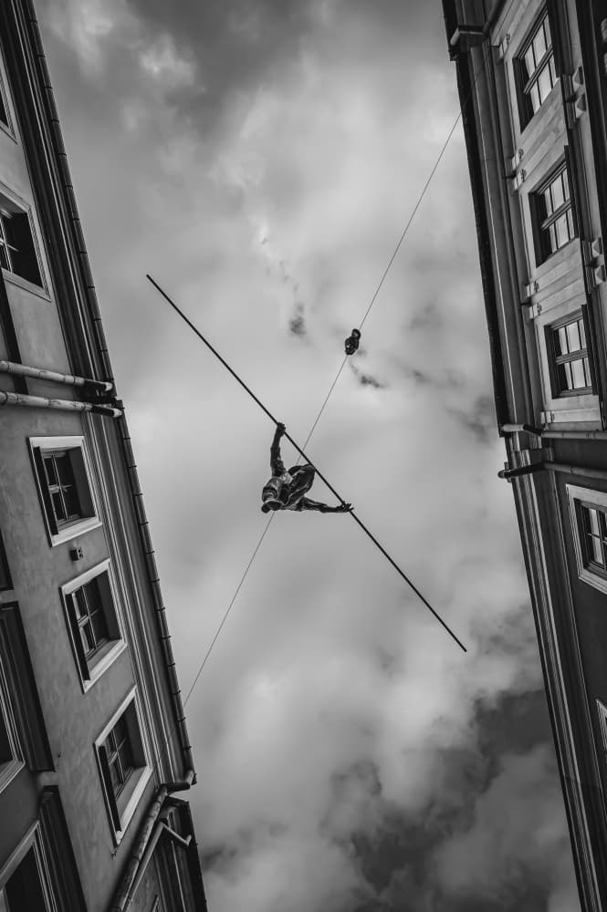 High Wire Urban Sky by iuliana pasca — canvas wall art
