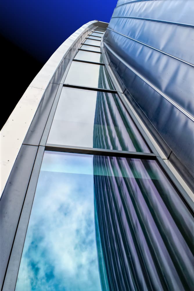 Sleek Architectural Reflections by Patrick Compagnucci — canvas wall art