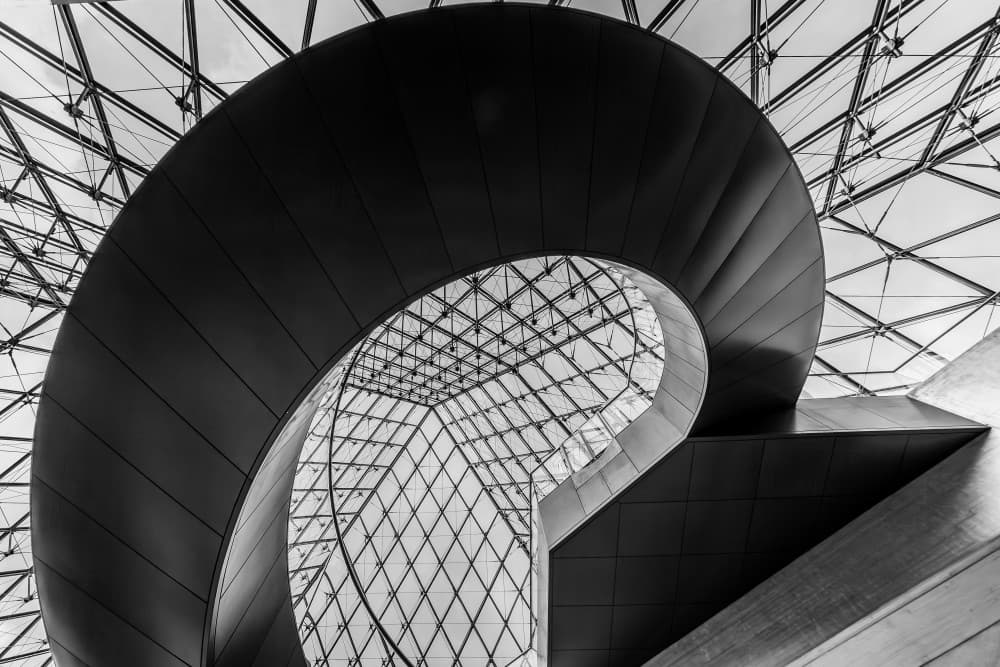 Geometric Spiral Architecture by Franco Farinati — canvas wall art